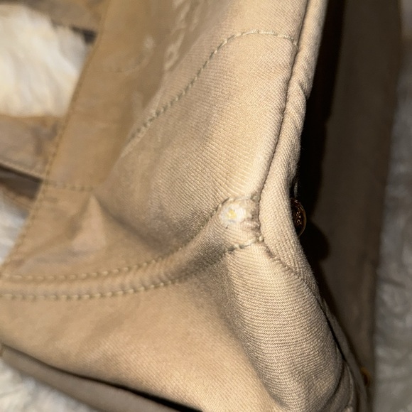 Prada Canapa Demin Logo Handle Bag EUC in Neutral - Picture 8 of 14